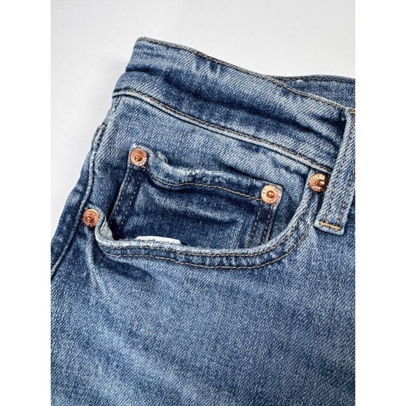 Pistola Jeans Womens 31 Blue Bootcut Flare Stretch Mid Rise Denim Raw Hem - Picture 5 of 16